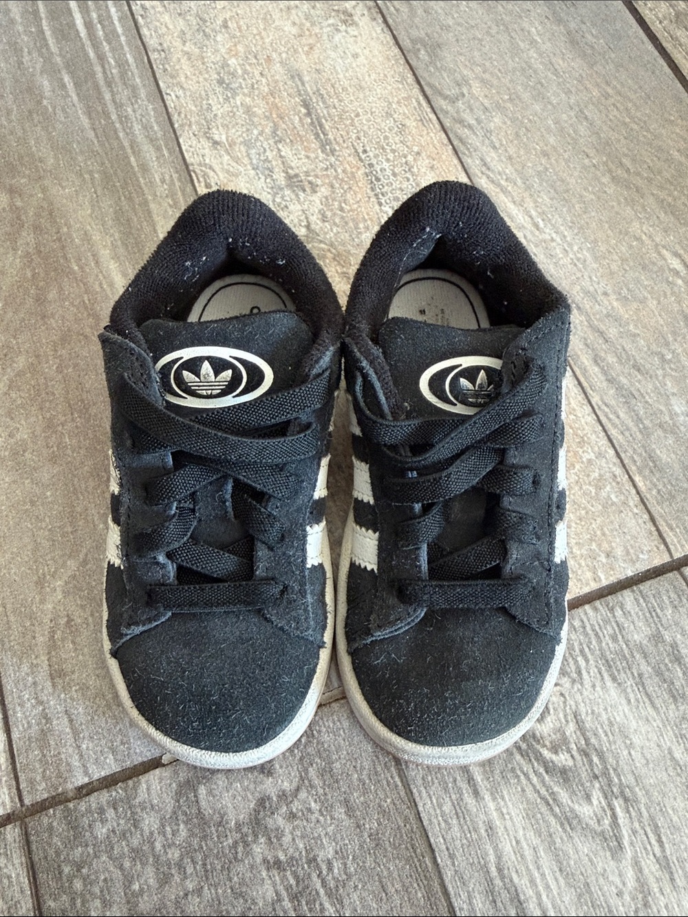 adidas Kids Black & White Low-Top Suede Sneakers